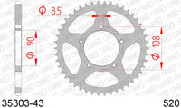 Corona AFAM 35303-43 in acc. passo 520