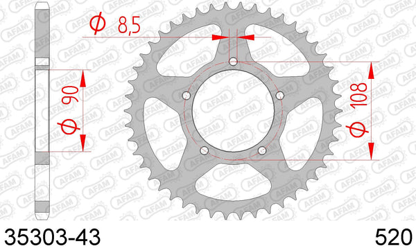 Corona AFAM 35303-43 in acc. passo 520