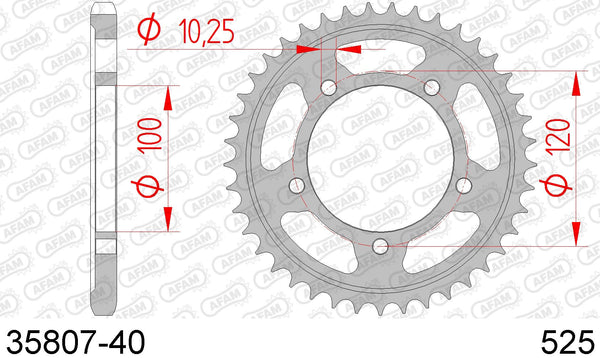 Corona AFAM 35807-40 in acc. passo 525