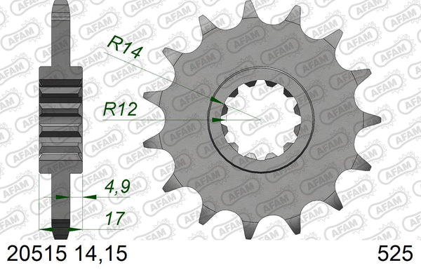 Pignone AFAM 20515NR-15 Passo 525 Con Gomma Antirumore