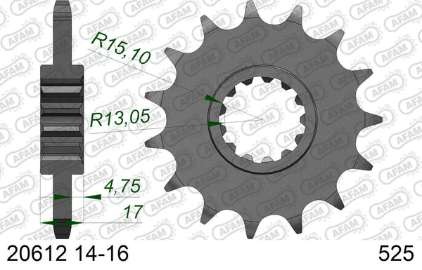 Pignone AFAM 20612NR-15 Passo 525 Con Gomma Antirumore